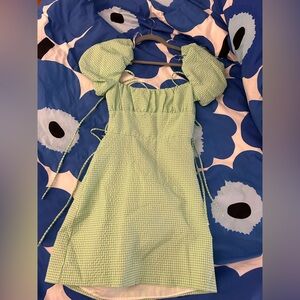 Zara green gingham dress